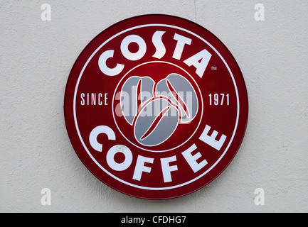 Costa Coffee Sign Logo, Cambridge, England, UK