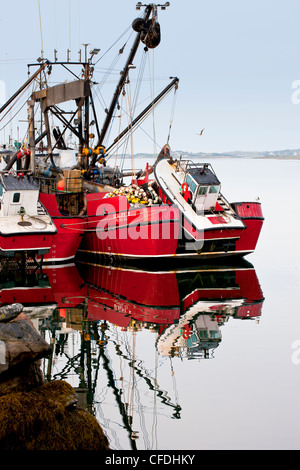 Fishing boats tied up at Yarmouth Wharf, Nova Scotia, Canada Stock Photo