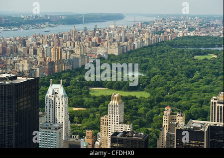 View over Central Park, Manhattan, New York, USA, America Stock Photo