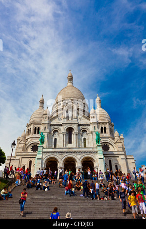 Basilica of Sacre Coeur, Montmartre, Paris, France, Europe Stock Photo