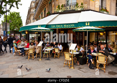 Les Deux Magots Cafe, Saint-Germain-des-Pres, Left Bank, Paris, France, Europe Stock Photo