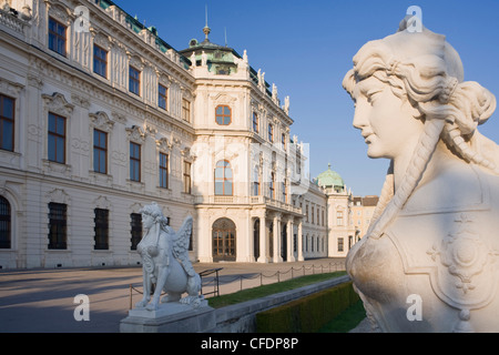 Statues in front of Belvedere castle, Vienna, Austria, Europe Stock Photo