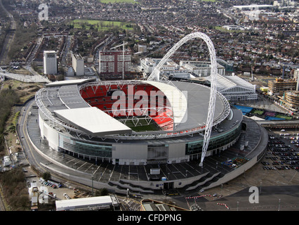 Aerial image of Wembley Stadium, London Stock Photo