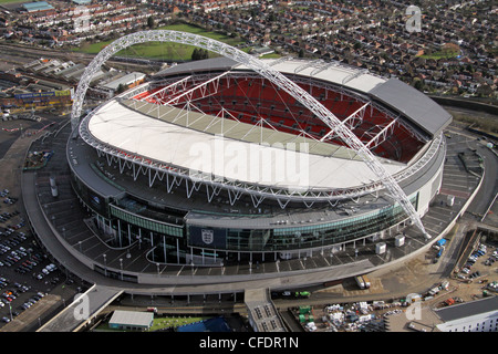 Aerial image of Wembley Stadium, London Stock Photo