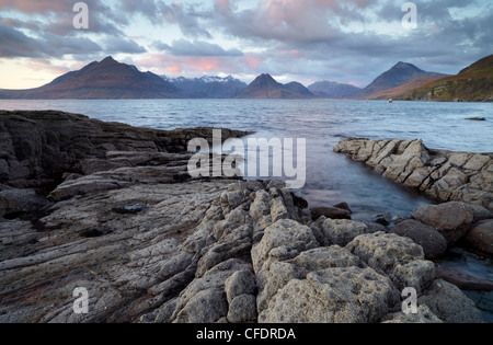 Elgol on the Isle of Skye looking across Loch Scavaig to the Cuillin Mountains, Scotland, United Kingdom, Europe Stock Photo