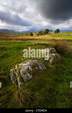 Scene near Tewet Tarn, and the view towards Keswick, and the Newlands Valley, Lake District National Park, Cumbria, England, UK Stock Photo