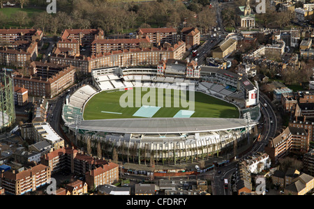 Aerial image of The Kia Oval cricket ground in South London Stock Photo