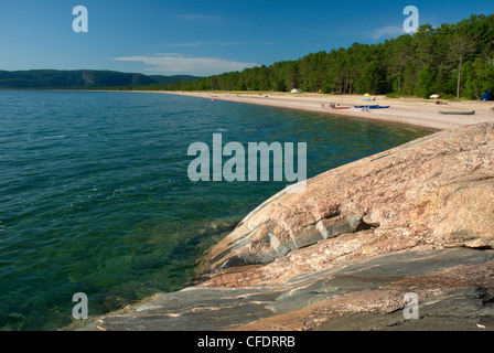 Agawa Bay, Lake Superior Provincial Park, Canadian Shield, Ontario, Canada Stock Photo