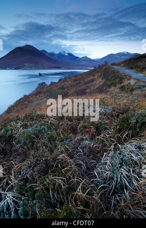 A view across Loch Ainort and the Cuillin mountains from the Moll Road, Isle of Skye, Scotland, United Kingdom, Europe Stock Photo