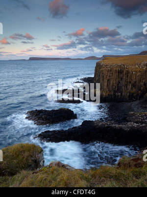 The beautifu Northern Isle of Skye coastline with a view toward Duntulm from near Kilmuir, Isle of Skye, Scotland, UK Stock Photo