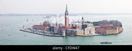 Taken from Campanile in St. Marks Square looking over The Lido, Venice, UNESCO World Heritage Site, Veneto, Italy, Europe Stock Photo