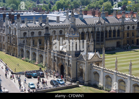 Aerial view of KIng's College from St. Mary's Church, Cambridge, Cambridgeshire, England, United Kingdom, Europe Stock Photo