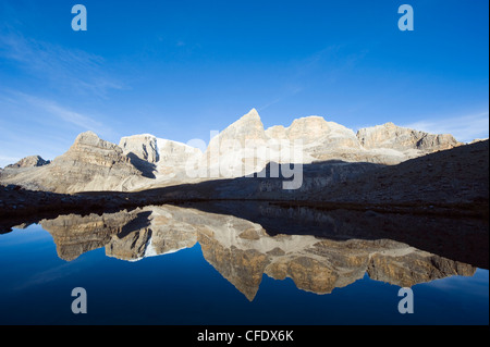 Reflection of mountains in Laguna de la Plaza, El Cocuy National Park, Colombia, South America Stock Photo