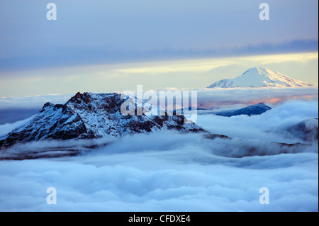 View from Volcan Cotopaxi, 5897m, the highest active volcano in the world, Ecuador, South America Stock Photo