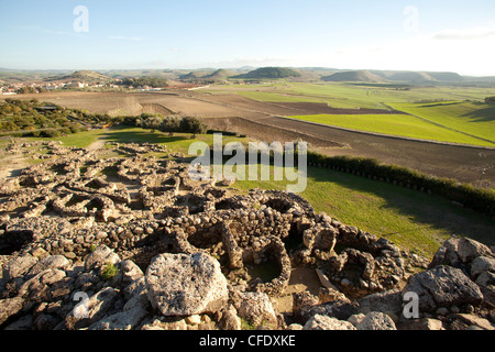 Su Nuraxi di Barumini, the ruins of largest Nuraghi settlement in the island, Barumini, Sardinia, Italy Stock Photo