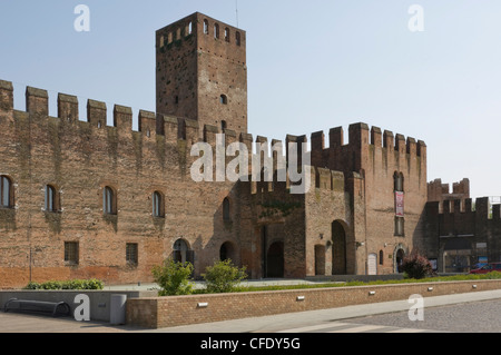 The fortified gateway in the walls of the medieval town of Montagnana, Veneto, Italy, Europe Stock Photo