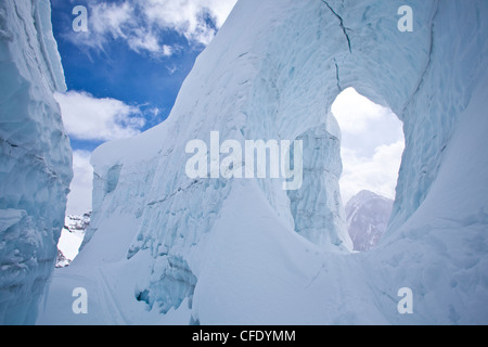 A wild glacial arch. Icefall Lodge, British Columbia, Canada Stock Photo