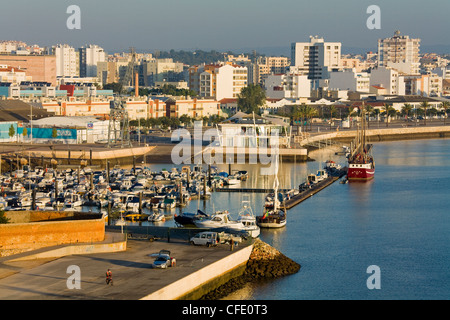 Portimao skyline and marina, Algarve, Portugal, Europe Stock Photo
