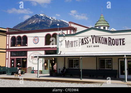 White Pass and Yukon Route Railway station, Skagway, Southeast Alaska, United States of America, Stock Photo