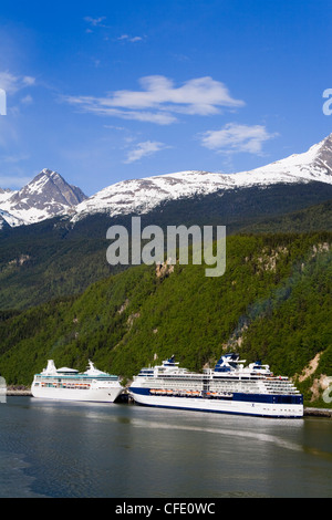 Cruise ships docked in Skagway, Southeast Alaska, United States of America, Stock Photo