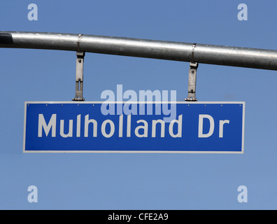 sign mulholland drive alamy hollywood california hills above famous