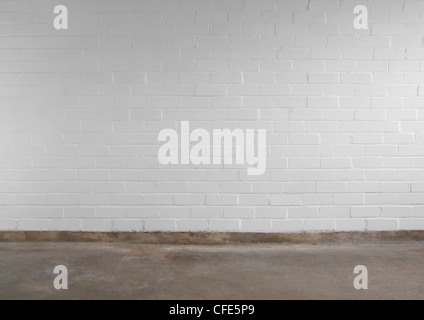 White painted brick wall Stock Photo