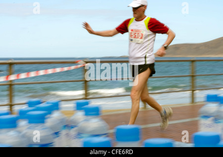provisioning point during marathon in Las Palmas de Gran Canaria Stock Photo