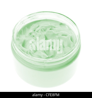 cosmetic cream in container isolated on white background Stock Photo