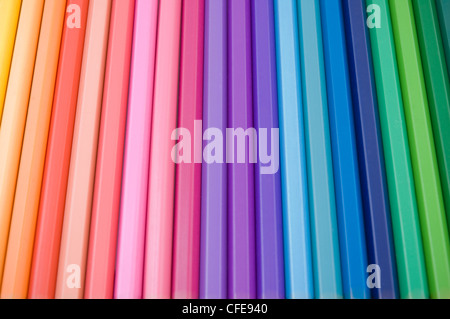 Colorful background with crayons Stock Photo