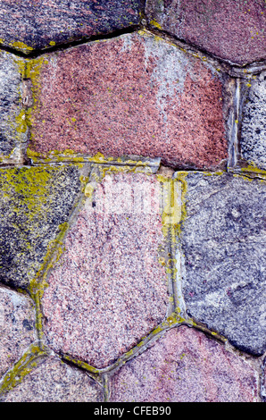 old big granite blocks wall background Stock Photo