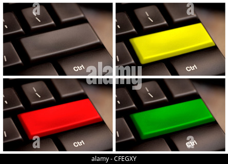 A color button on a blank computer keyboard for your design and text placement. Stock Photo
