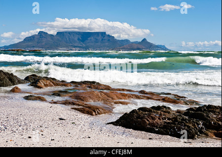 Cape Town and Table Mountain from Blouberg Stock Photo