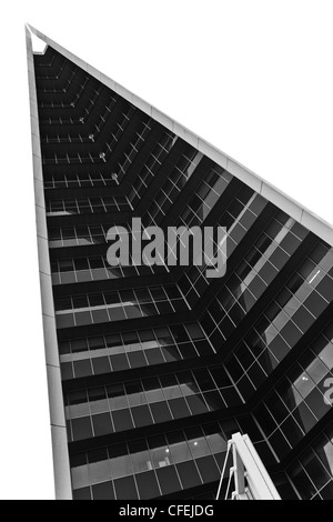 Part of new build modern building. Abstract image in black and white. Stock Photo