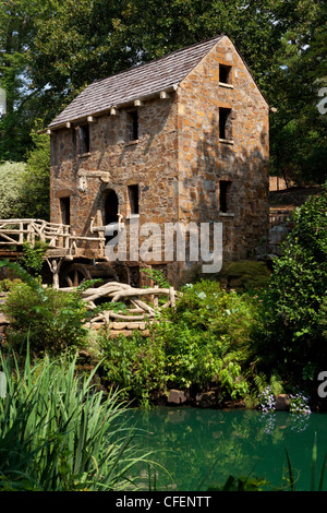 River with old mill in the background, Pugh's Mill, Little Rock, Arkansas, USA Stock Photo