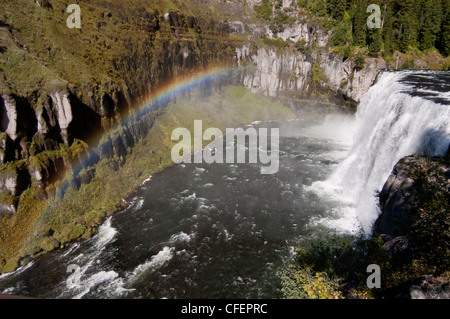 Upper Mesa Falls on the Henry's Fork river in northern Idaho. Stock Photo