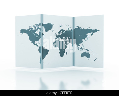 World map on folded paper Stock Photo