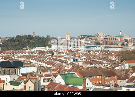 Views over the city of Bristol as seen from the area of Bedminster Stock Photo