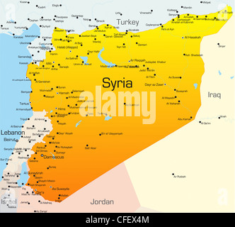 Abstract vector color map of Syria country Stock Photo