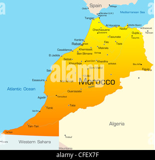Abstract vector color map of Morocco country Stock Photo