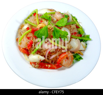 Thai Spicy Glass Noodle Salad (Yum Vune Zen) Stock Photo