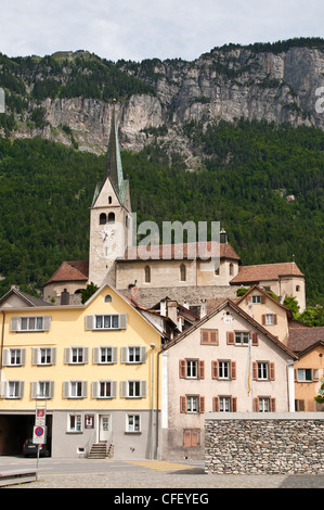 Village scenes in Domat/Ems, Graubunden canton, Switzerland, Europe Stock Photo