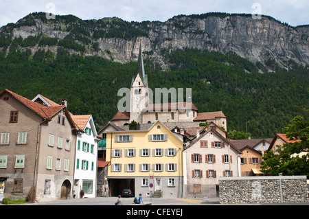 Village scenes in Domat/Ems, Graubunden canton, Switzerland, Europe Stock Photo