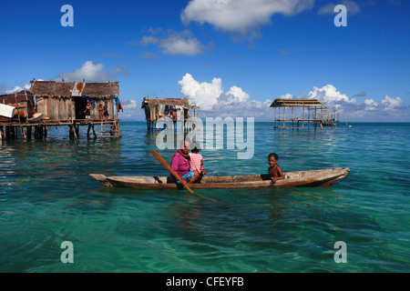 Human interest of the Sea Bajau tribes of Semporna, Sabah Stock Photo