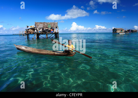 Human interest of the Sea Bajau tribes of Semporna, Sabah Stock Photo