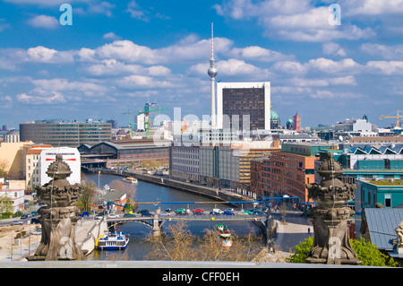 View over Berlin from the German Reichstag, Berlin, Germany, Europe Stock Photo