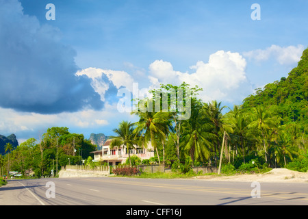 asphalt highway in Krabi, Andaman Shore, Thailand Stock Photo