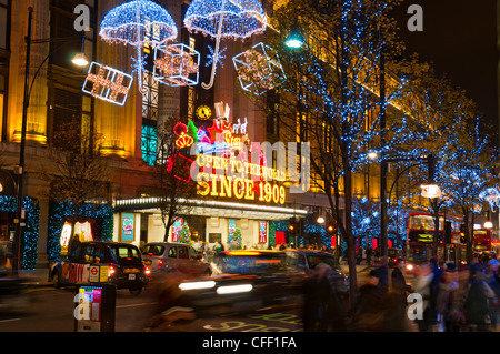 Selfridges and Christmas lights, Oxford Street, London, England, United Kingdom, Europe Stock Photo