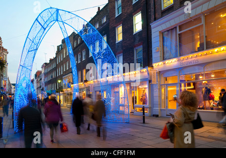 Christmas lights, South Molton Street, London, England, United Kingdom, Europe Stock Photo