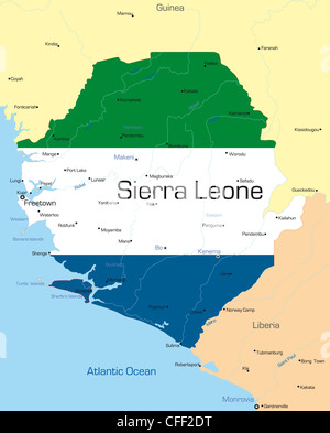 Colored flag of Sierra Leone Stock Photo - Alamy