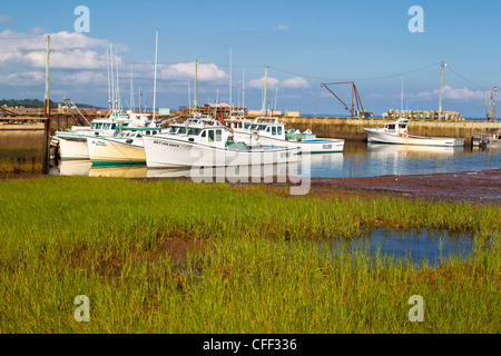 Fishing boats tied up at Nine Mile Creek Wharf, Prince Edward Island, Canada Stock Photo